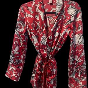 Victoria Secret pajama button down top with rope belt size xs nwt